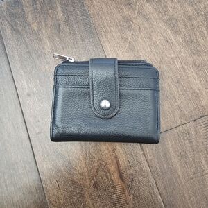 Black Leather Wallet with outside ID window